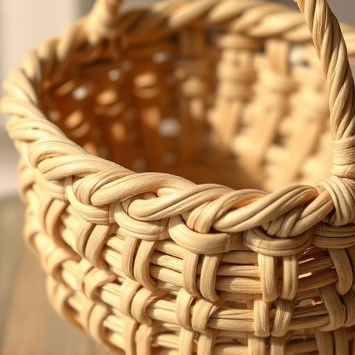 A local artisan crafting a basket from natural fibers