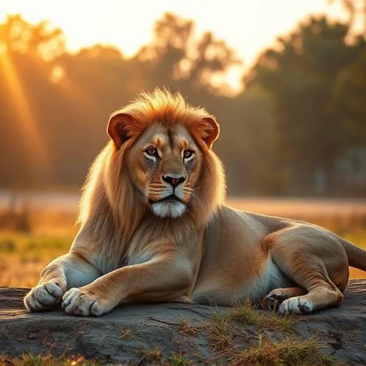 A majestic lioness resting in Queen Elizabeth National Park