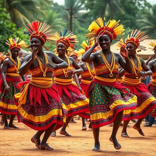 Traditional Ugandan dancers performing a vibrant dance